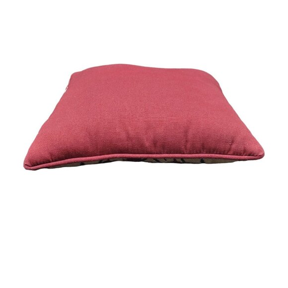 Chocolate Lovers Floral Tapestry Decorative Pillow Cushion 12"x12" Beige & Red - Picture 12 of 15